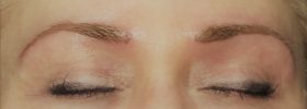 permanent eyebrows on blonde woman